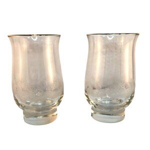 Libbey Frosted Pine Cone Gold Rim Holiday Glasses 2 Pc Arby’s Christmas Drinkwar